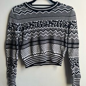 H&M cropped black and white sweater